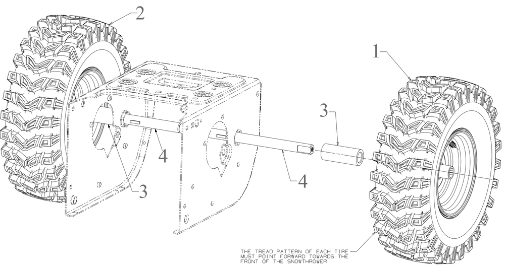 Wheels 1 Diagram and Parts List for 2X24-INCH (31AM5HVRB10)(2023) Cub Cadet Snow Blower